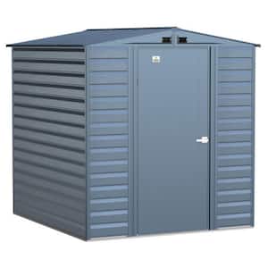 Select 6 ft. W x 7 ft. D Blue Grey Metal Shed 39 sq. ft.