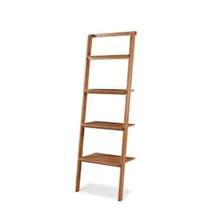 Currant 70.1 in. Caramelized Bamboo 4-Shelf Ladder Bookcase