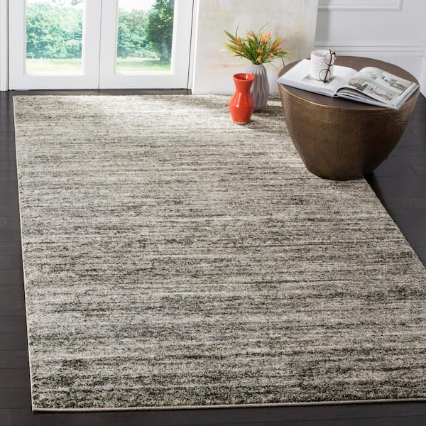 Retro Ivory/Gray 9 ft. x 12 ft. Striped Area Rug
