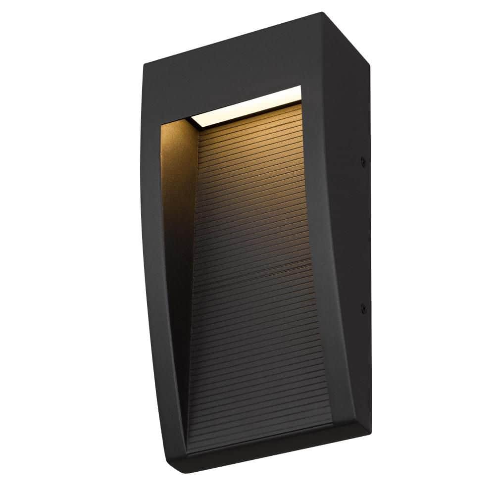 10 in. Black LED Wall Sconce, 1 Light 12W 3 Color Dimmable with Etched Glass Diffuser for Patio Garage Entryway price history on PriceWatchPro