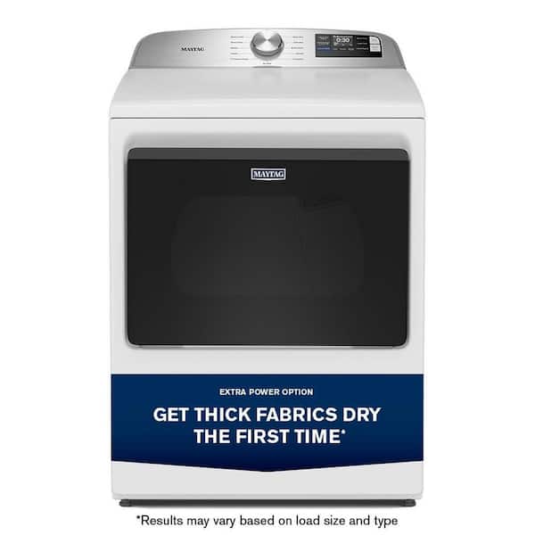 7.4 cu. ft. vented Top Load Electric Dryer in White with Extra Power