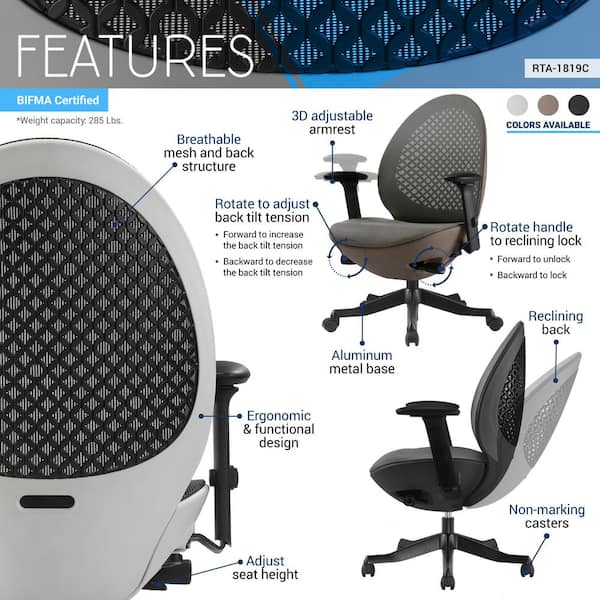 What are the features of an ergonomically designed chair for