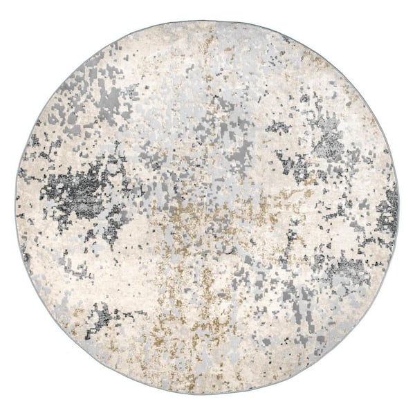 nuLOOM Chastin Beige 4 ft. Abstract Round Rug