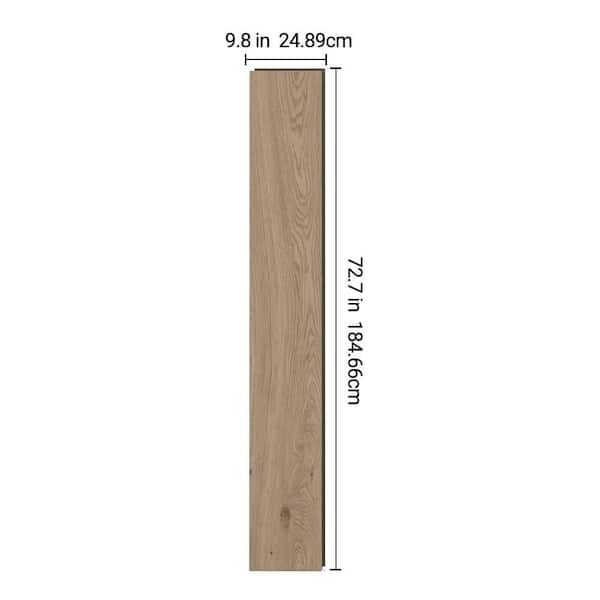 SUPEROAK Warm Hickory 12 mm T x 9.8 in. W x 73 in. L Waterproof