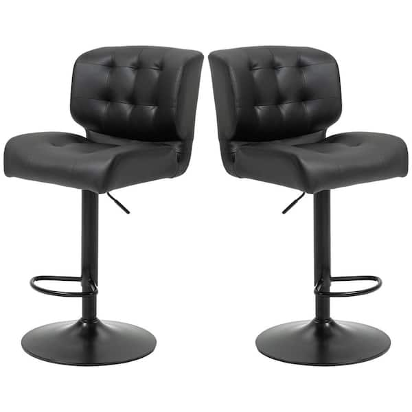 Furniture of America Ambrilla 41 in. Satin Plated and Black High Back Metal  Extra Tall Foot Rest Cushioned Bar Stools (Set of 2) IDF-BR801BK-24 - The  Home Depot