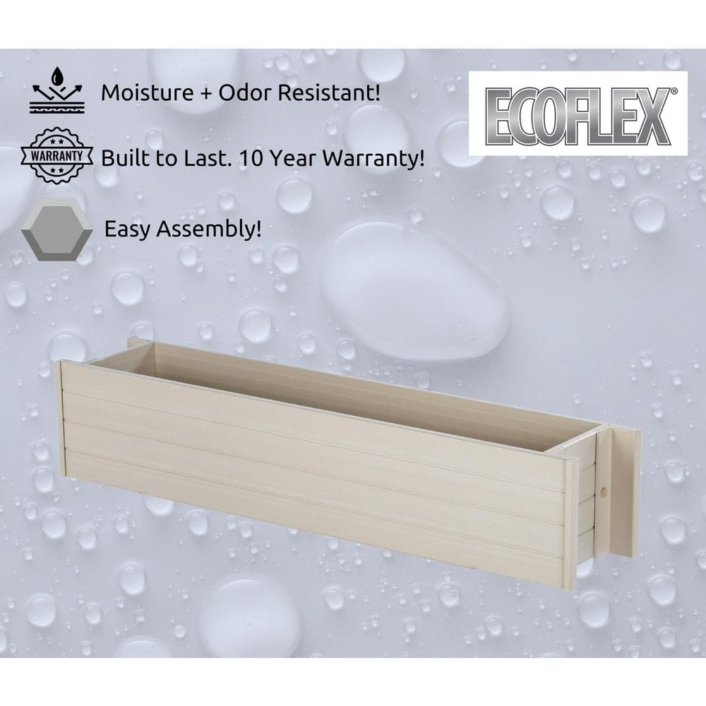 Beige 36" Composite Outdoor Window Box Planter