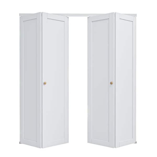 CALHOME 72 in. x 80 in. 1-Panel Shaker White Painted MDF Composite
