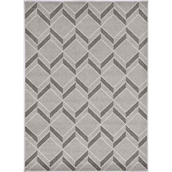 HomeRoots Gray 7 ft. x 10 ft. Woven Polypropylene Rectangle Indoor/Outdoor Area Rug