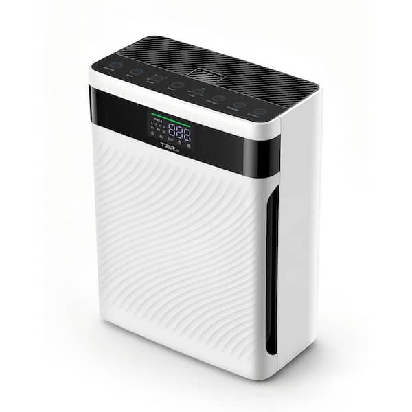 2500 sq. ft. White HEPA Air Purifier for Home with 4-Level Speed and Whisper-Quiet, Air Quality Monitoring, Child Lock