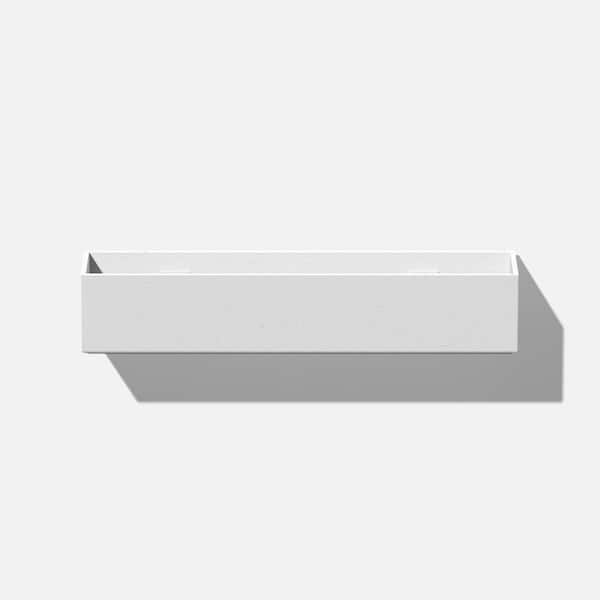 Veradek Geo Rectangular 16 in. White Plastic Hanging Planter