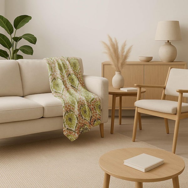 Premium Machine Washable ASB811 Olive 50 in. x 70 in. Sherpa Throw Blanket