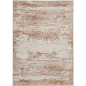 Rustic Textures Beige 5 ft. x 7 ft. Abstract Contemporary Area Rug
