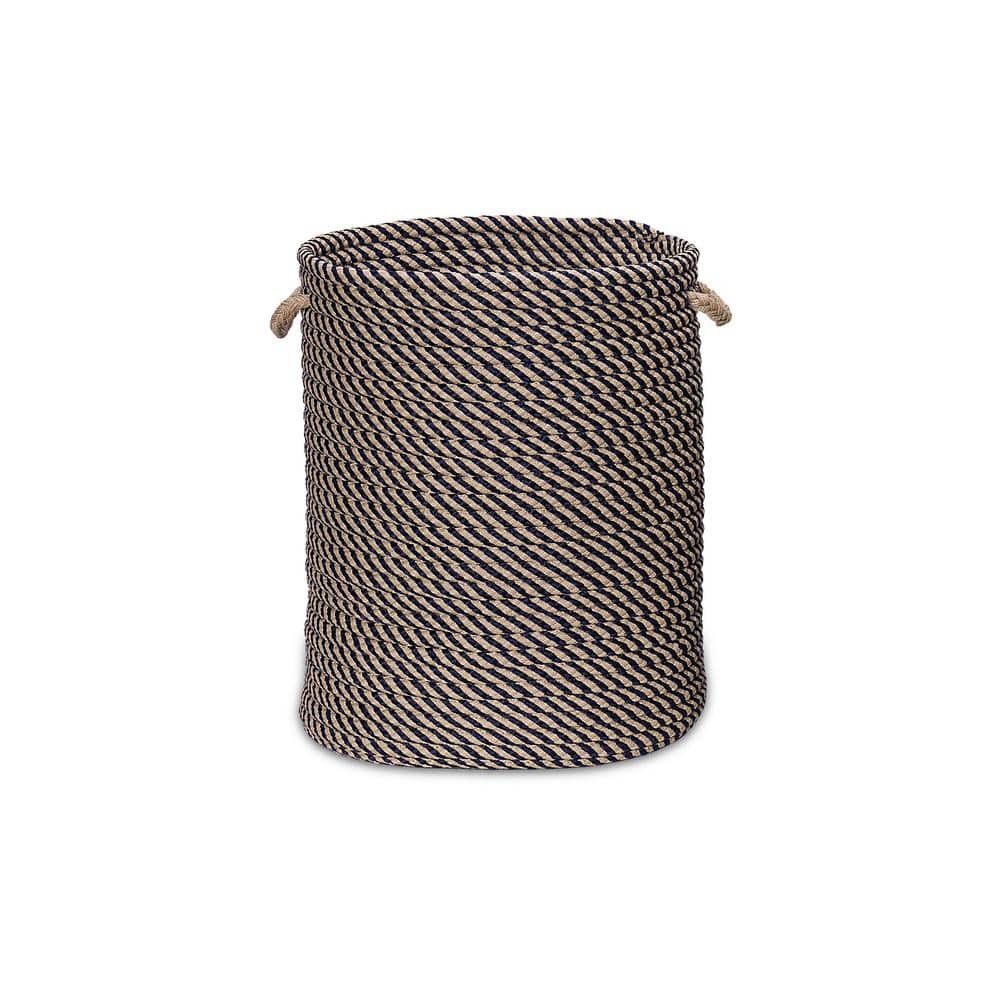 Colonial Mills Cabana Blue Woven Laundry Hamper 15"x15"x18"