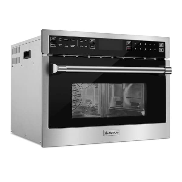 24 in 1.6 cu ft. Microwave Oven & Convection Oven 2-in-1,Single Electric Wall Oven,Safety Lock & Timer,Stainless Steel