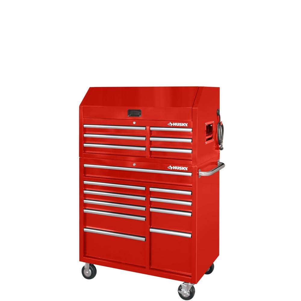 Husky 41 in Wide 24.5 in Deep - 16 Drawers Tool Chest and Cabinet Combo 