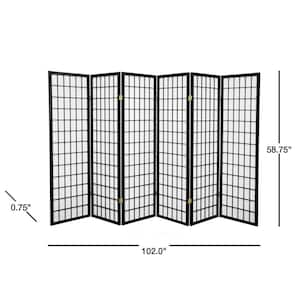 5 ft. Black 6-Panel Room Divider