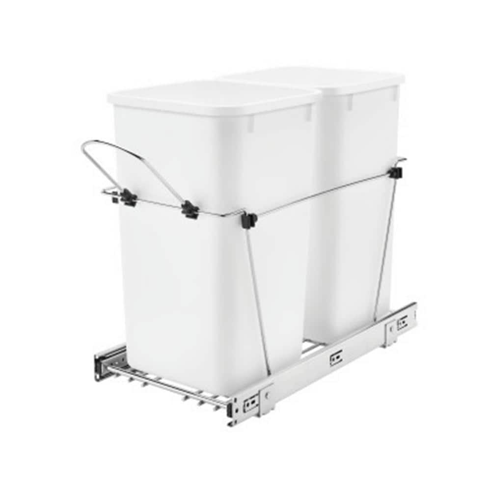 White Double Pull Out Trash Can 27 qt. for Kitchen price history on PriceWatchPro