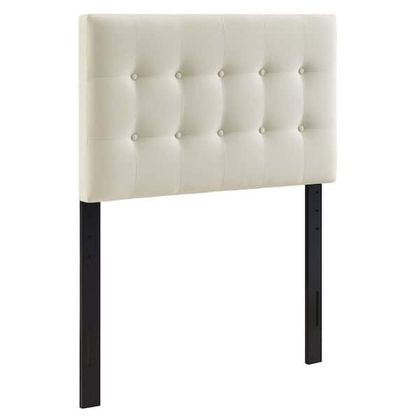 MODWAY Emily Ivory Twin Upholstered Fabric Headboard