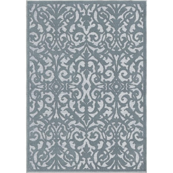 My Texas House Lady Bird Blue 7 ft. x 10 ft. Indoor/Outdoor Area Rug