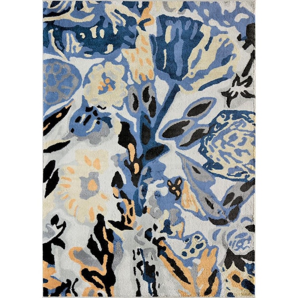 Rugs America Valentina Spring Delight Blue Area Rug - 2 X 4