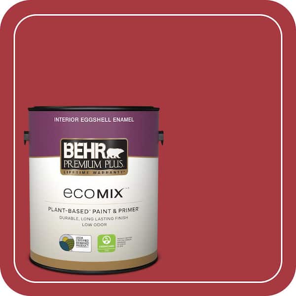 1 gal. #BXC-03 Scarlet Eggshell Enamel EcoMix Plant-Based Interior Paint & Primer