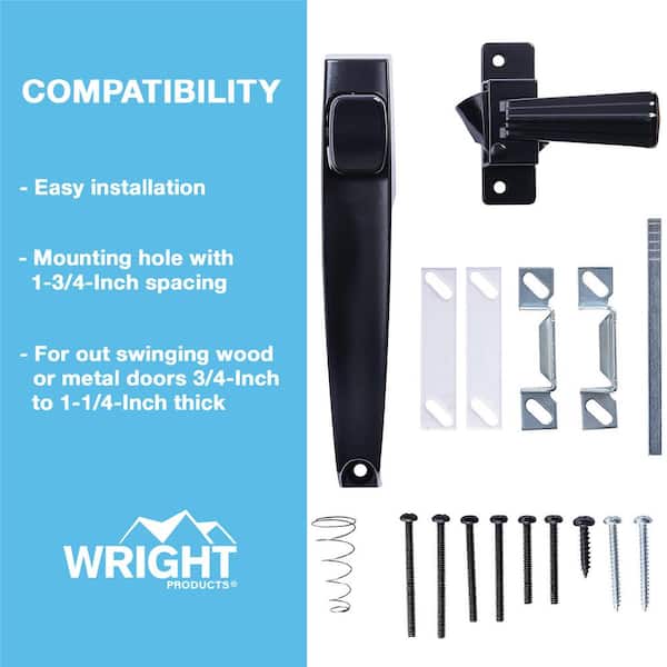Wright Products Brookfield Black Surface Mount Latch VBR225BL - The Home  Depot