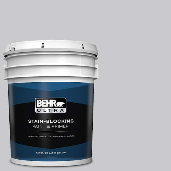 BEHR ULTRA 5 gal. #ECC-62-1 Urban Gray Satin Enamel Exterior Paint & Primer