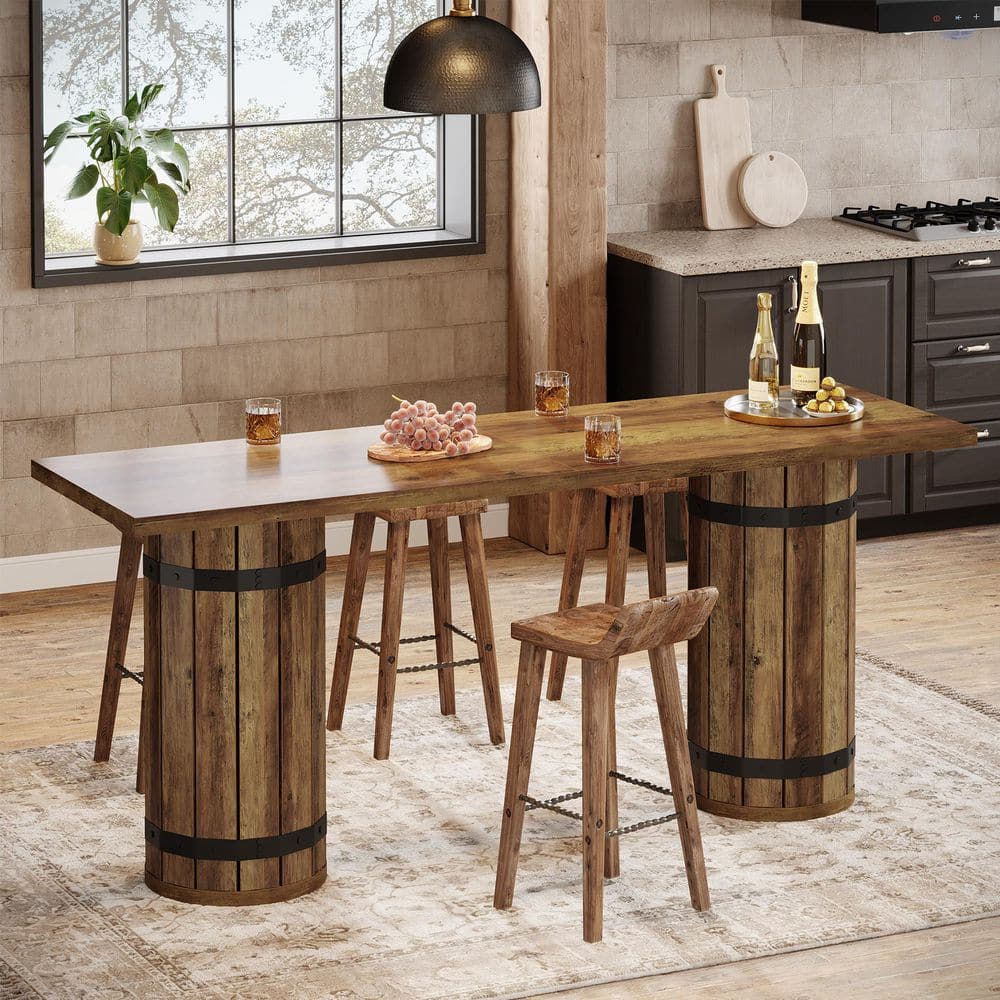Kearsten 33.26 in. H Brown Rectangle Bar Table Seats 4, Counter Height Pub Table price history on PriceWatchPro