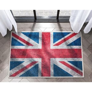 Apollo British Flag Novelty Printed Red Blue White 2 ft. x 3 ft. Area Rug