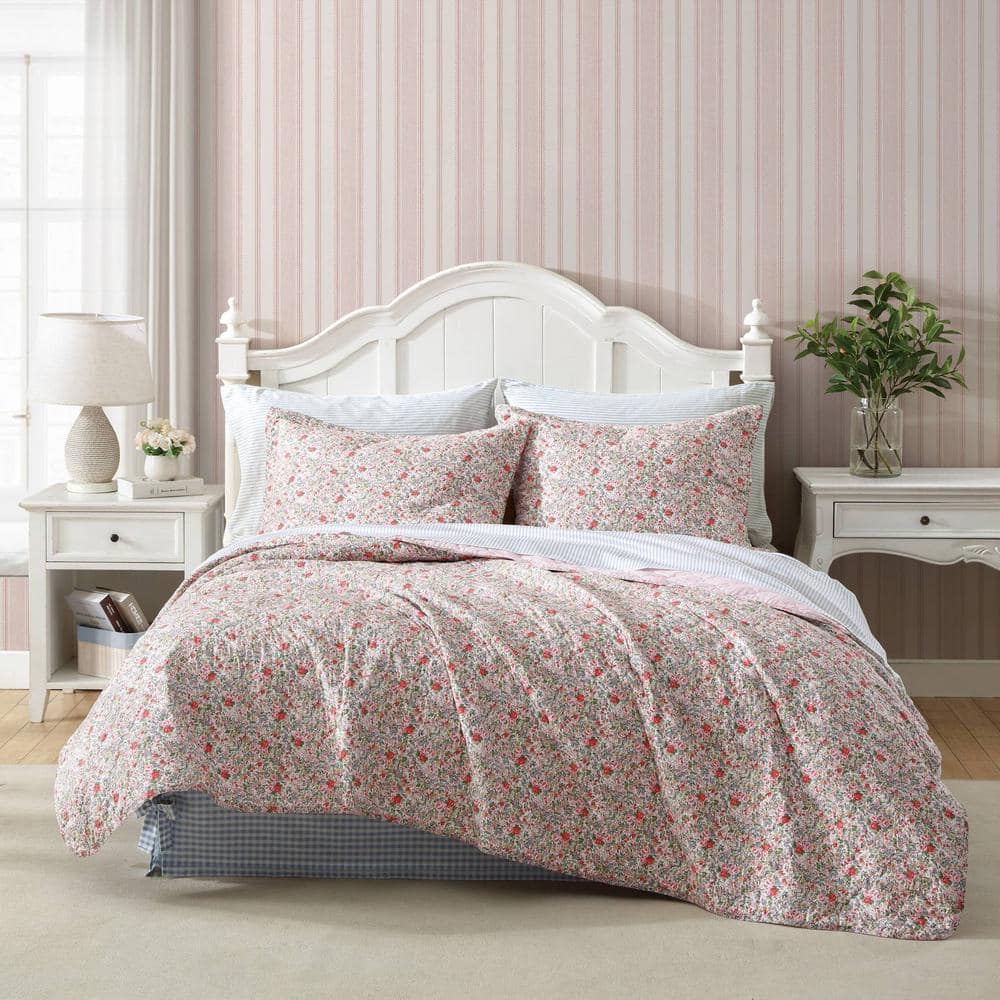 Winston Porter Keisi Floral Soft Matelasse Jacquard Quilt Set