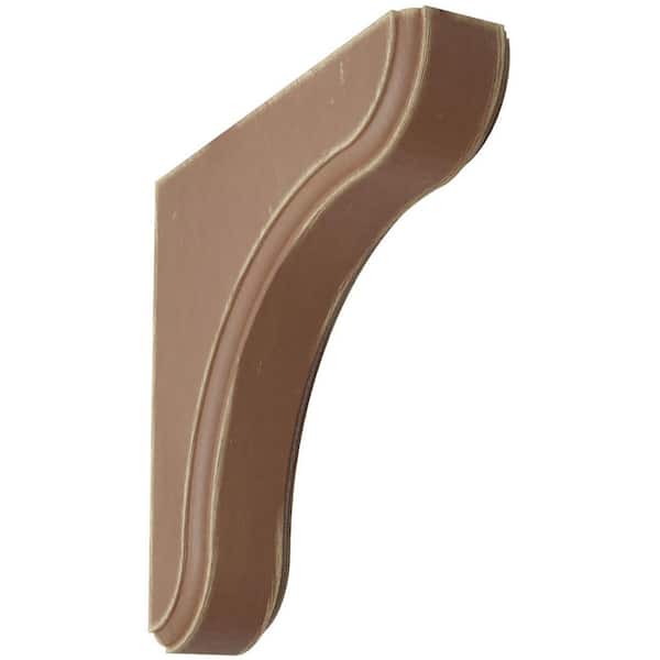Ekena Millwork 1-3/4 in. x 7-1/2 in. x 7-1/2 in. Weathered Brown Eaton Wood Vintage Decor Bracket
