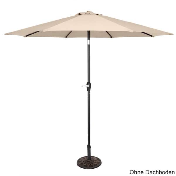 Karl home 105.9 in. x 91.3 in. Market Sunshade Patio Umbrella in Beige