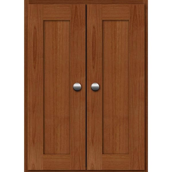 Simplicity by Strasser Shaker 18 in. W x 5.5 in. D x 25 in. H Simplicity Wall Cabinet/Toilet Topper/Over the John in Medium Alder