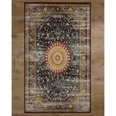 Deerlux Classic Red 4 Ft X 6, Neutral Persian Style Rug