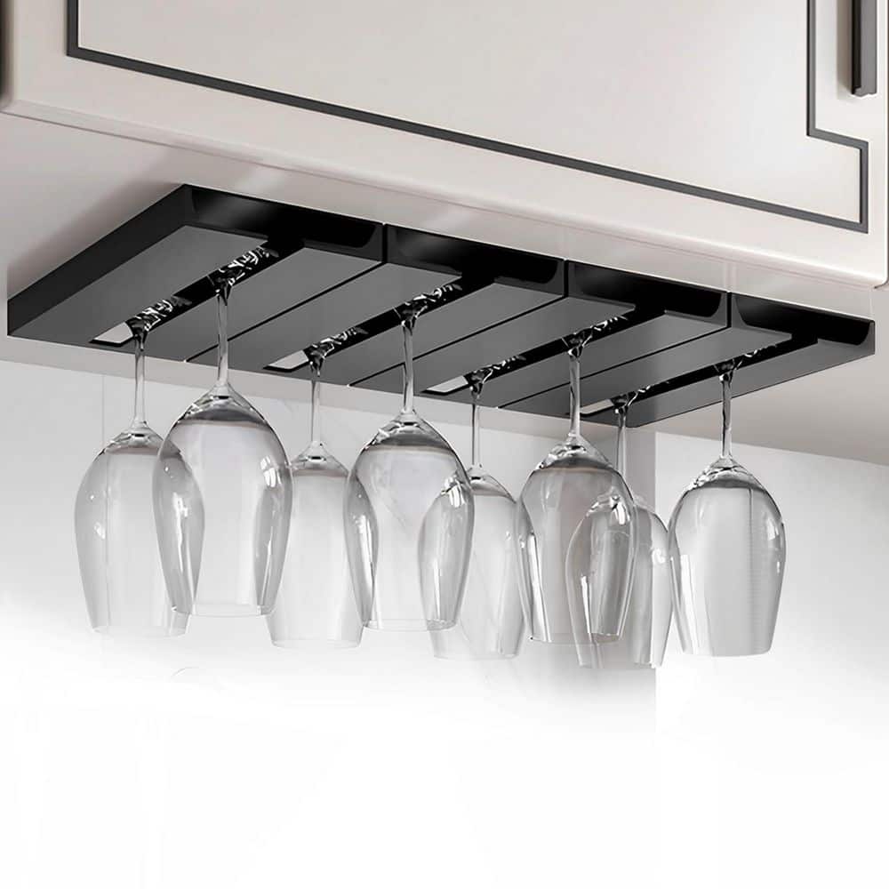 4 Pcs Black Wine Glass Holder Stemware Rack Hanger Under Cabinet or Counter for Bar Kitchen and Restaurant price history on PriceWatchPro