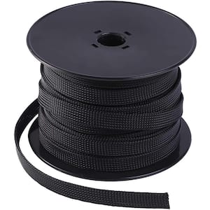 100 ft. - 1/8 in. PET Expandable Braided Cable Sleeve in Black