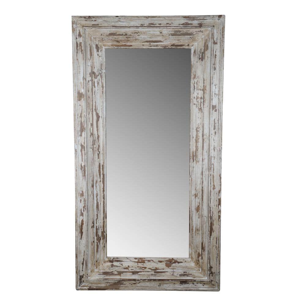 Antique Brown 39 in. W x 75 in. H Decorative Dressing Mirror, Full Length R
