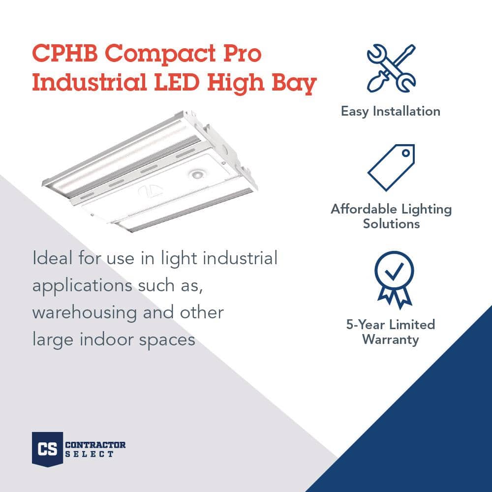 Compact White Aluminum LED High Bay Light Fixture