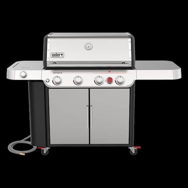 Genesis S-435 4-Burner Natural Gas Grill in Stainless Steel with Side Burner