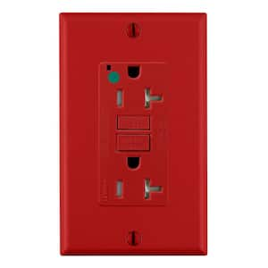 Leviton 20 Amp Self-Test SmartlockPro Slim Duplex GFCI Outlet, Red ...