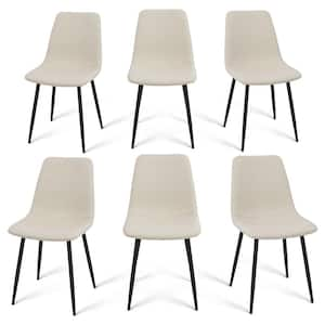 Fabric Beige Upholstered Dining Side Chair (Set of 6)