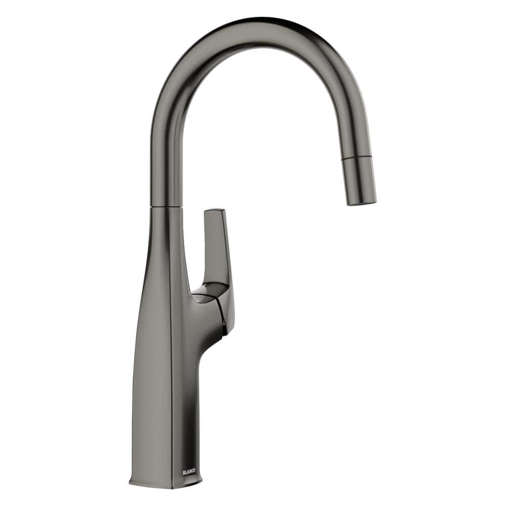 Rivana Single Handle Pull-Down Bar Faucet in Satin Dark Steel