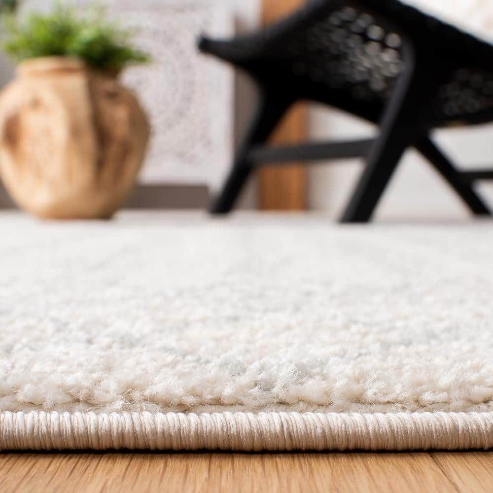 Ivory & Light Grey 8' x 10' Reversible Hand-Knotted Rug