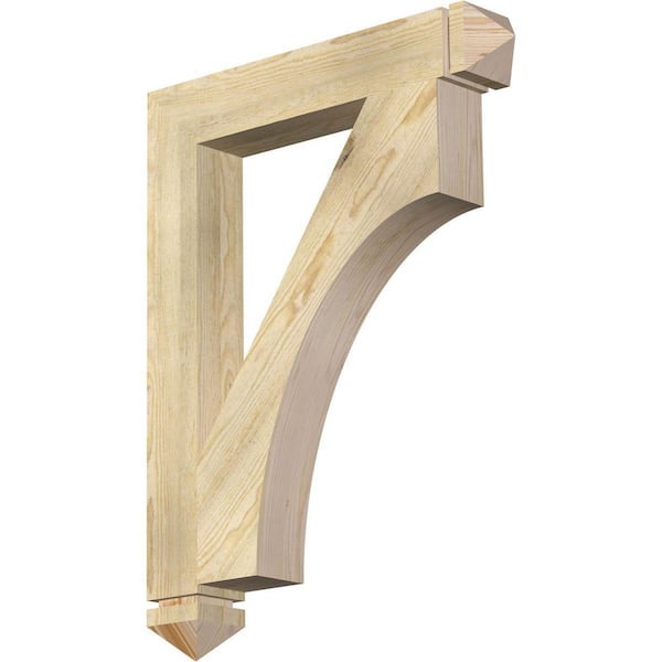 Ekena Millwork 4 in. x 34 in. x 26 in. Douglas Fir Westlake Arts and Crafts Rough Sawn Bracket