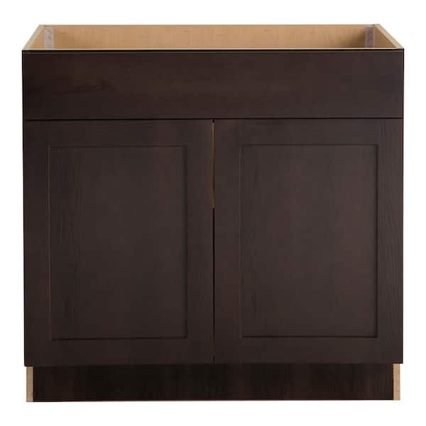 Hampton Bay Edson Shaker Assembled 36x34.5x24.5 in. Sink Base Cabinet in Dusk
