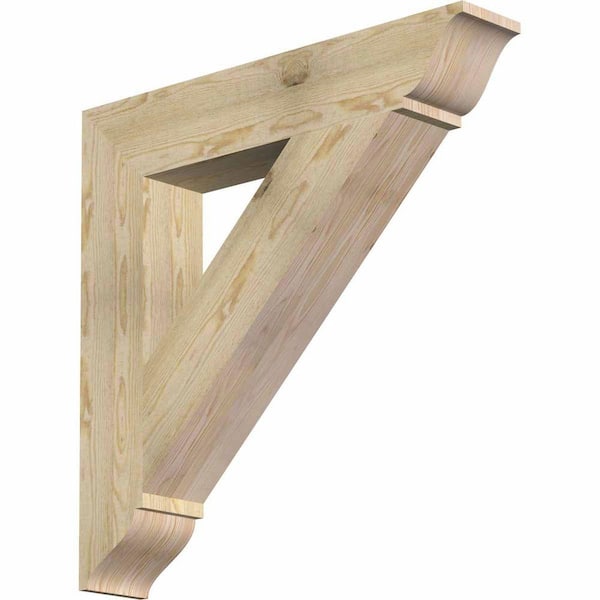Ekena Millwork 6 in. x 34 in. x 34 in. Douglas Fir Traditional Rough Sawn Bracket