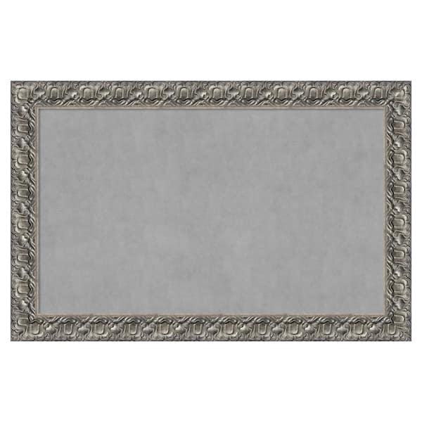 Amanti Art Silver Luxor 46 in. x 30 in Framed Magnetic Board