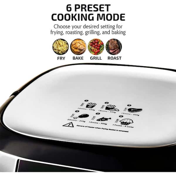 MOOSOO 2 qt. Black Air Fryer for 1-2 People with Timer, Temperature  Controls, Recipe Book, and 50 Pieces Paper Liner, 1200-Watt MORA22122101 -  The Home Depot