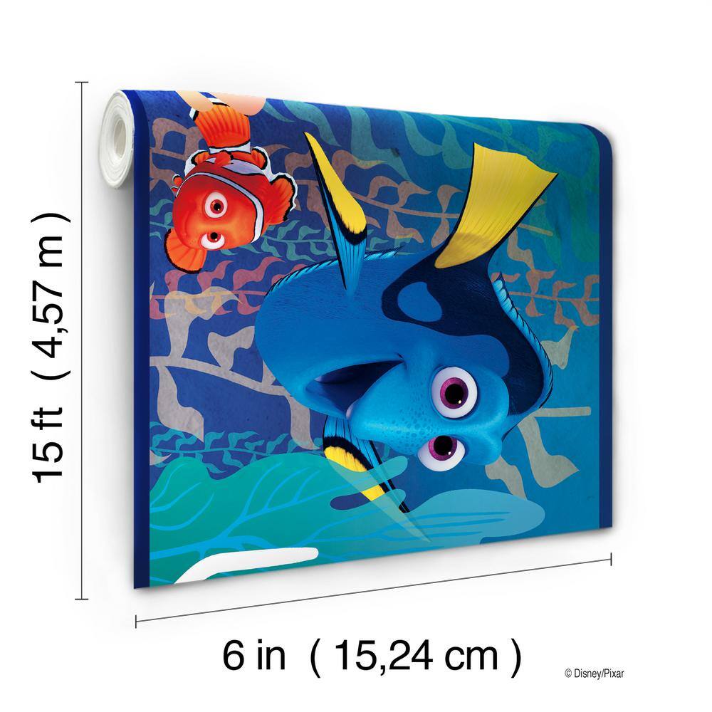 Sea World Blue Green Orange Vinyl Wallpaper Border