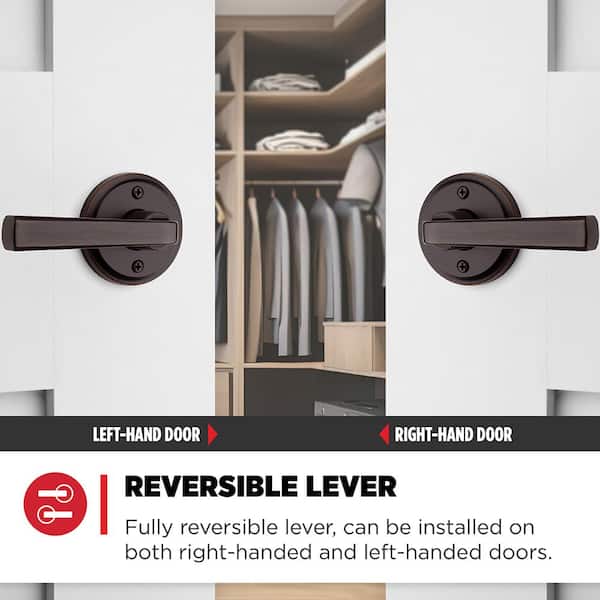 Kwikset Trafford Venetian Bronze Reversible Half-Dummy Hall Closet